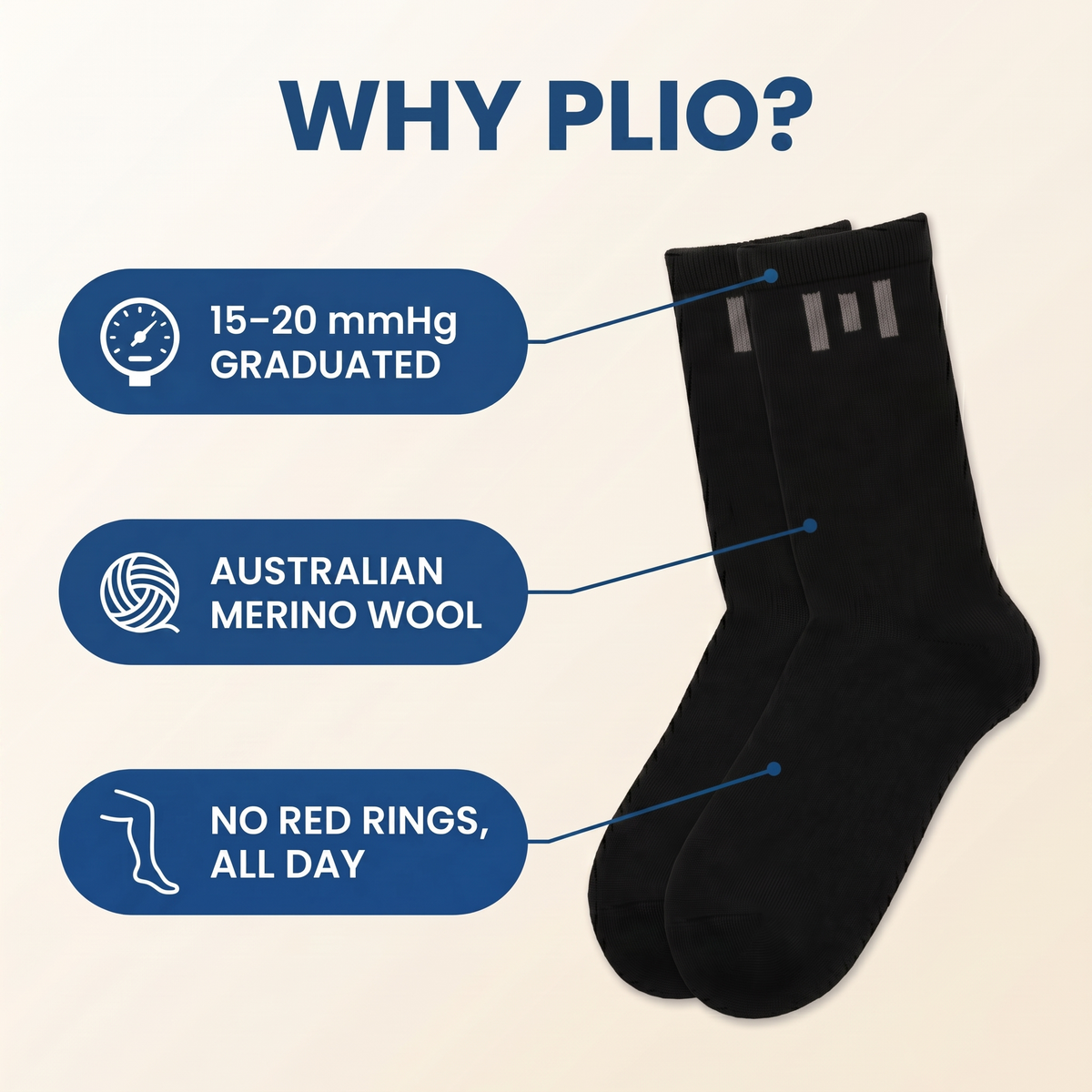 Plio — Compression Socks (Australian Merino Wool)